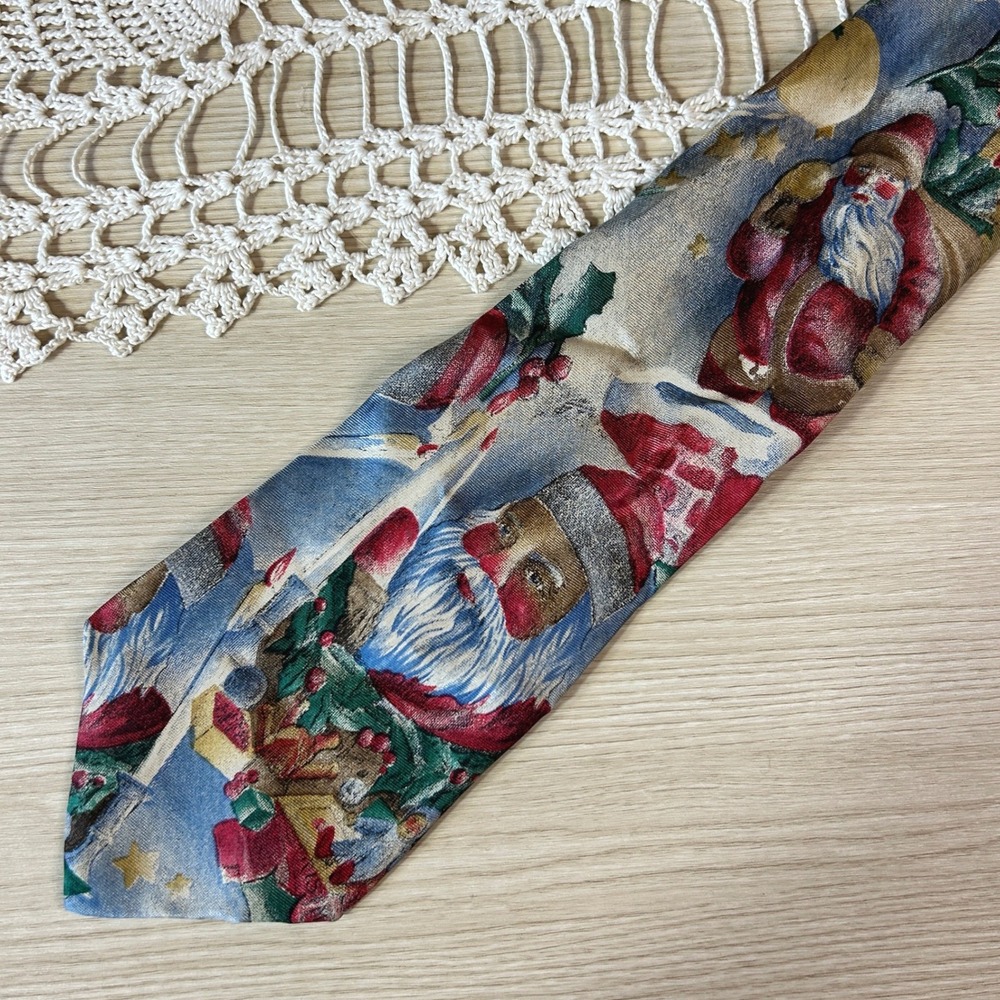 Mark Alexander Mens Christmas Santa Claus Silk Necktie Festive Holiday‎